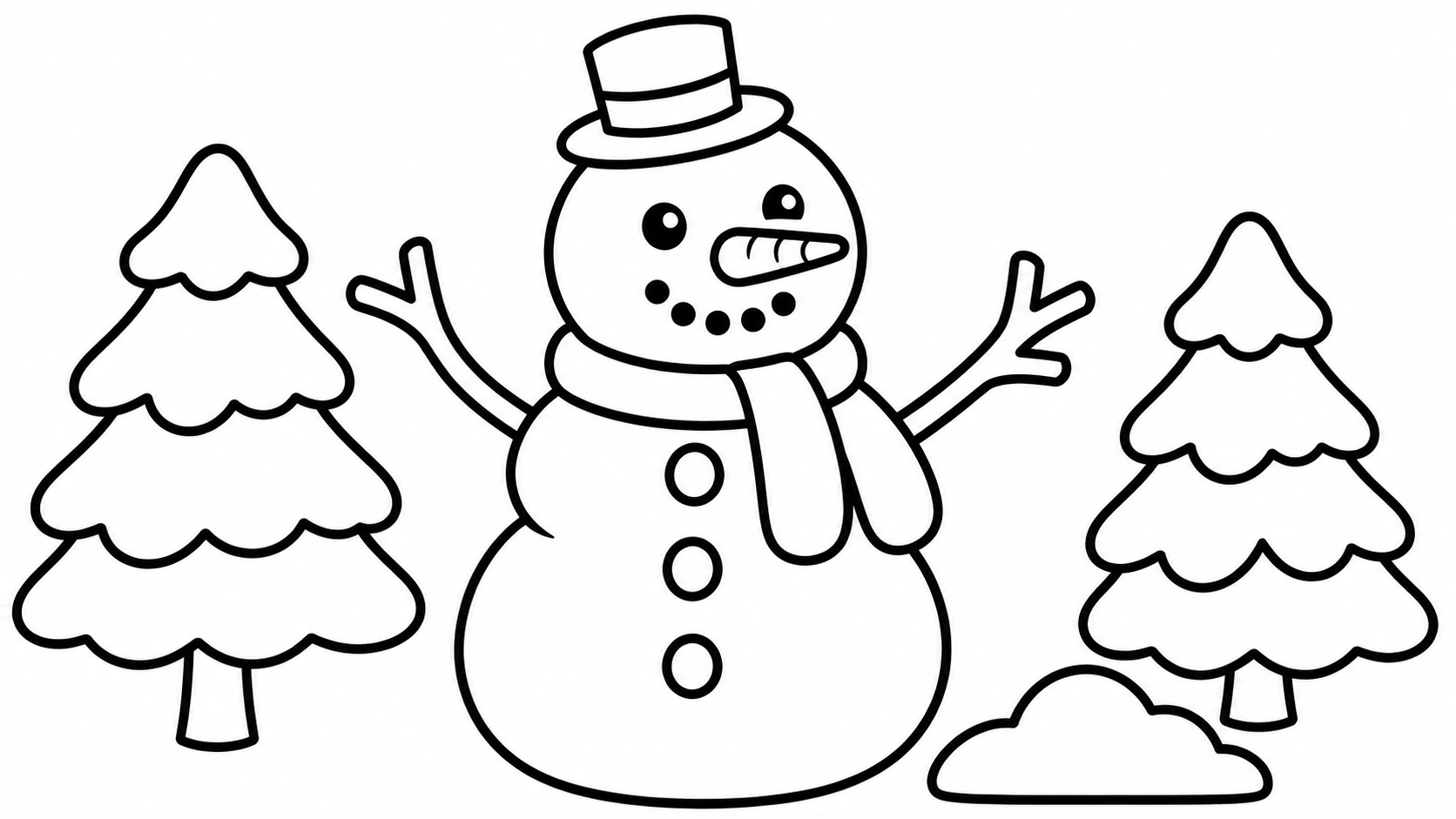 Desenho para colorir: Boneco de neve