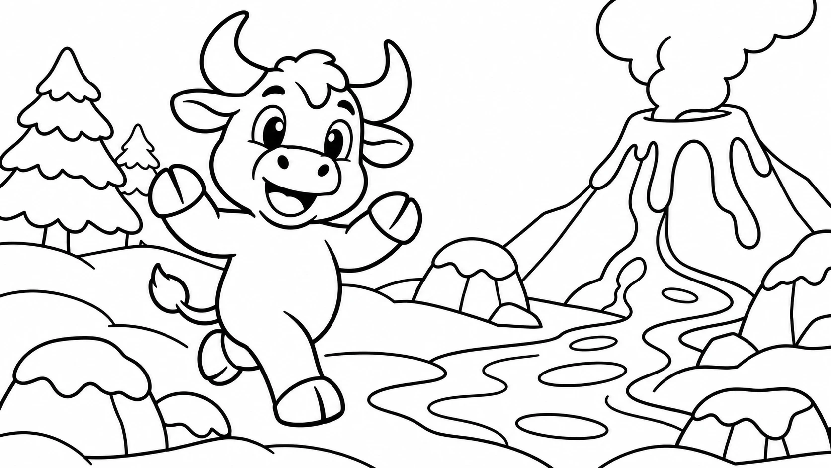 Desenho para colorir: Neve e fogo de brinquedo