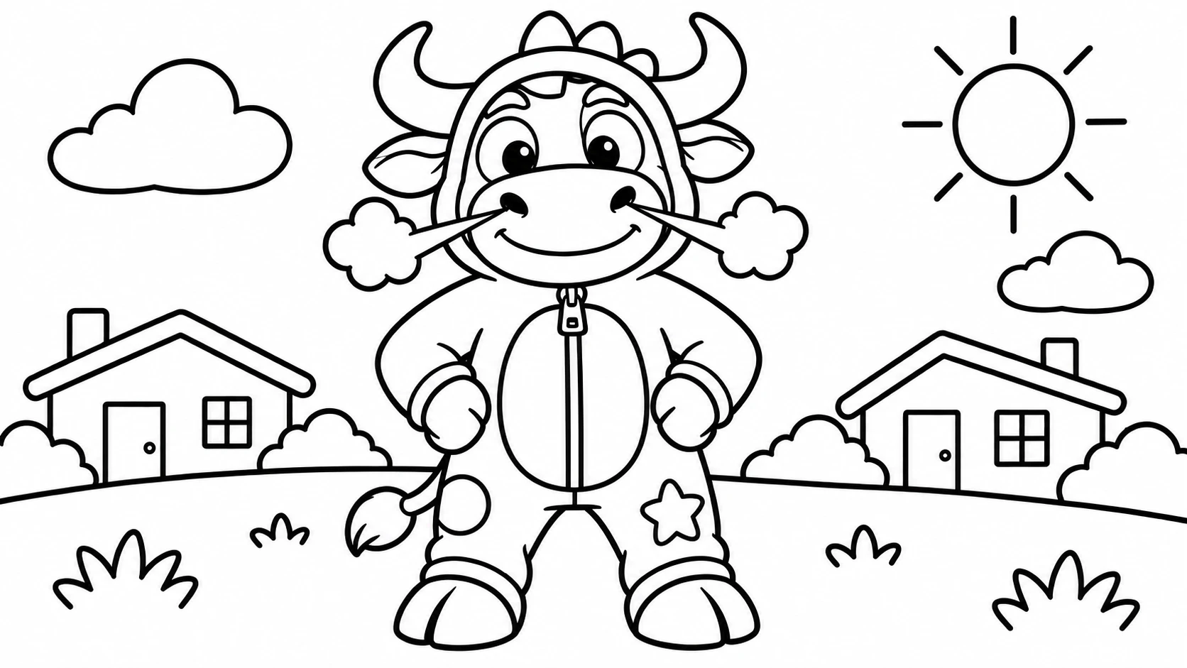 Desenho para colorir: Com fumacinha no nariz