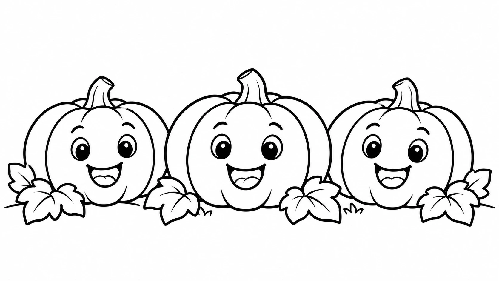 Desenho para colorir: Abóboras sorridentes